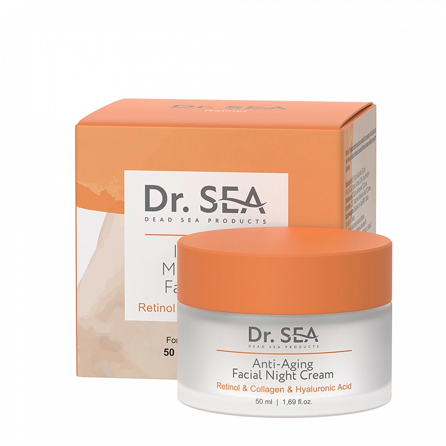 Крем ночной антивозрастной для лица с ретинолом, коллагеном и гиалуроновой кислотой / Dr.Sea 50 мл DR.SEA купить по оптовым и розничным ценам