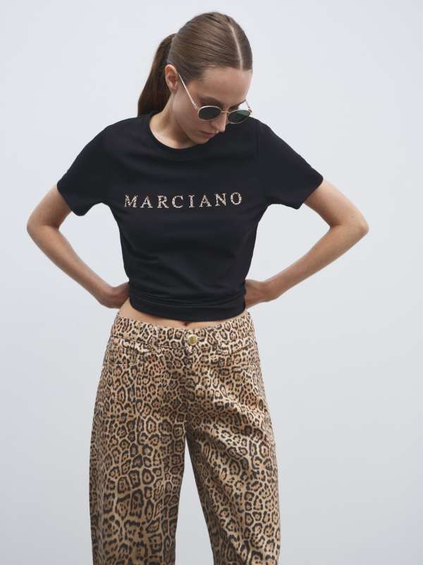 Женская футболка CANDY RN SS TSHIRT 5GGI006008A/4830274, черный Marciano by Guess купить по оптовым и розничным ценам