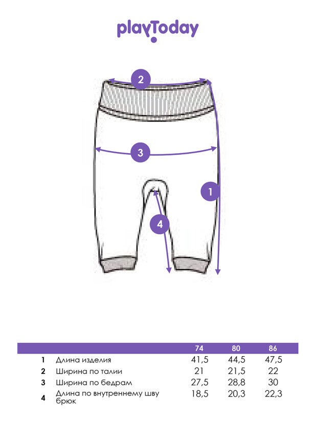Ползунки детские трикотажные для девочек, 2 шт в комплекте 32429121 PlayToday купить по оптовым и розничным ценам