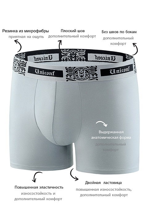 Мужские трусы BB32 Серый Uniconf купить по оптовым и розничным ценам