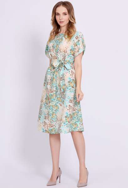 Платье Solei 4588 голубой цветы Solei купить по оптовым и розничным ценам