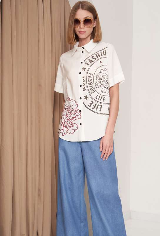 Блуза Gizart 5208 молочный GizArt купить по оптовым и розничным ценам