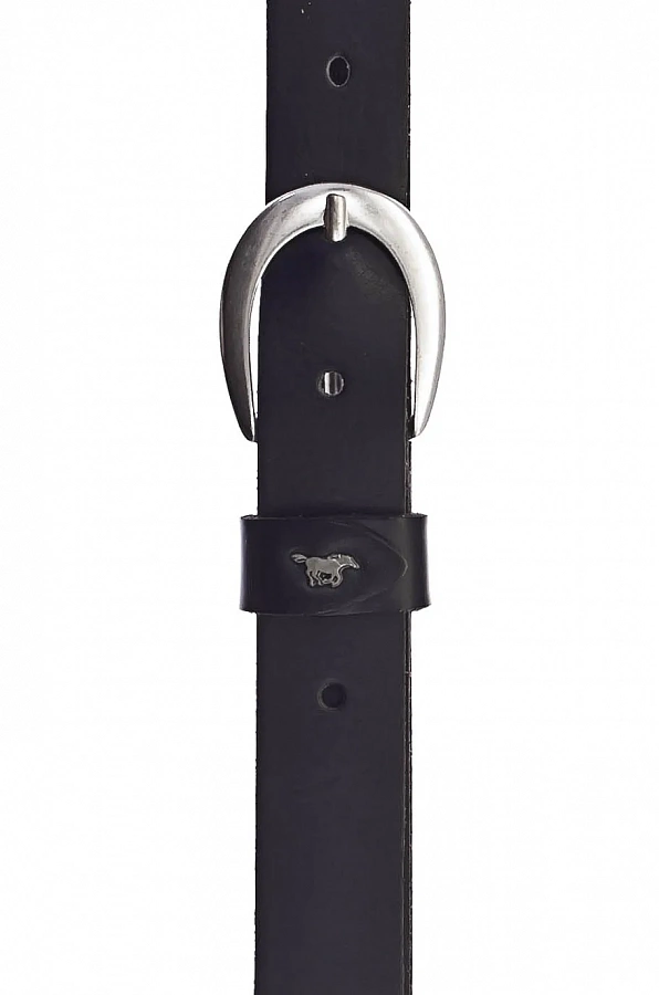 Ремень Leather belt in 25mm with buckle in polished silver Black MW3001L01-0790 Mustang купить по оптовым и розничным ценам