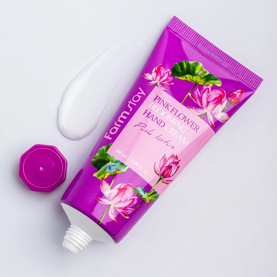 Крем для рук с экстрактом розового лотуса / PINK FLOWER BLOOMING HAND CREAM PINK LOTUS 100 мл FARMSTAY купить по оптовым и розничным ценам