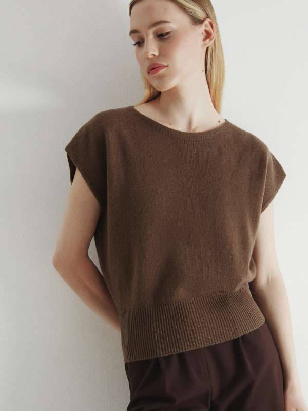 Женский жилет HJ703331/4539009, серо-коричневый MAISON DAVID купить по оптовым и розничным ценам