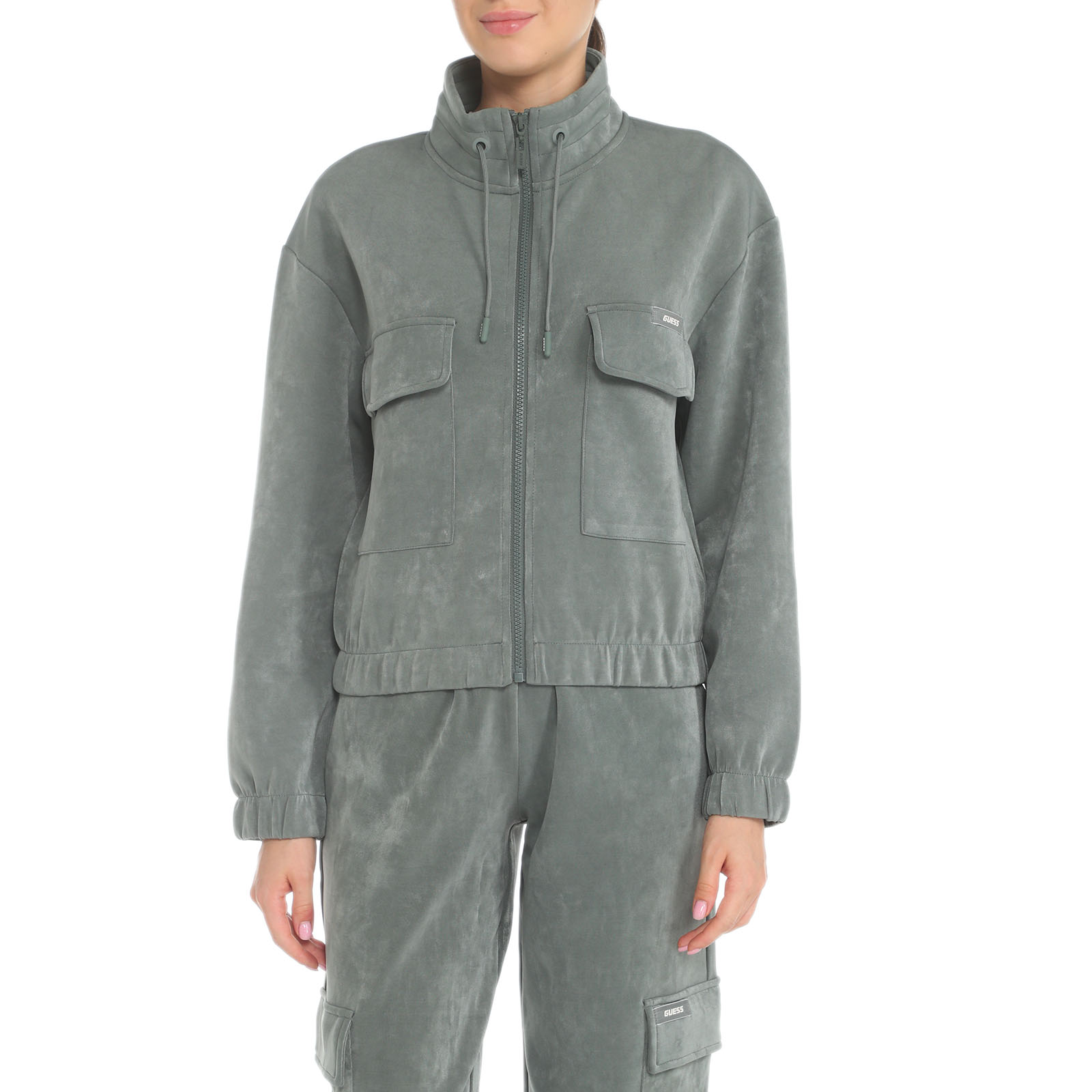 Женская толстовка EUPHEMIA CARGO SWEATSHIRT V3YQ04KBC00/3714288, серо-зеленый Guess купить по оптовым и розничным ценам