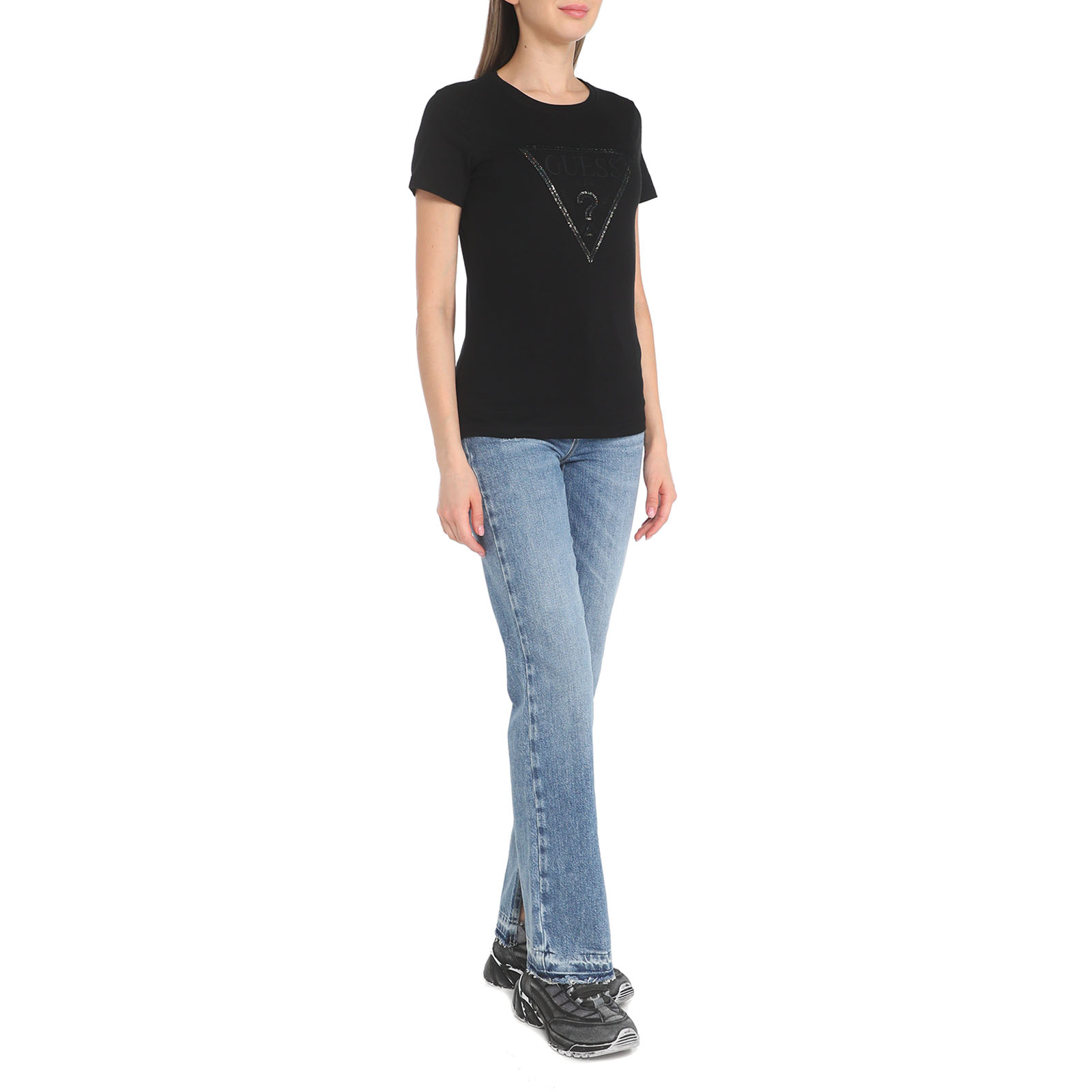 Женская футболка SS CN ANGELINA TEE W3RI19I3Z14/3270805, черный Guess купить по оптовым и розничным ценам