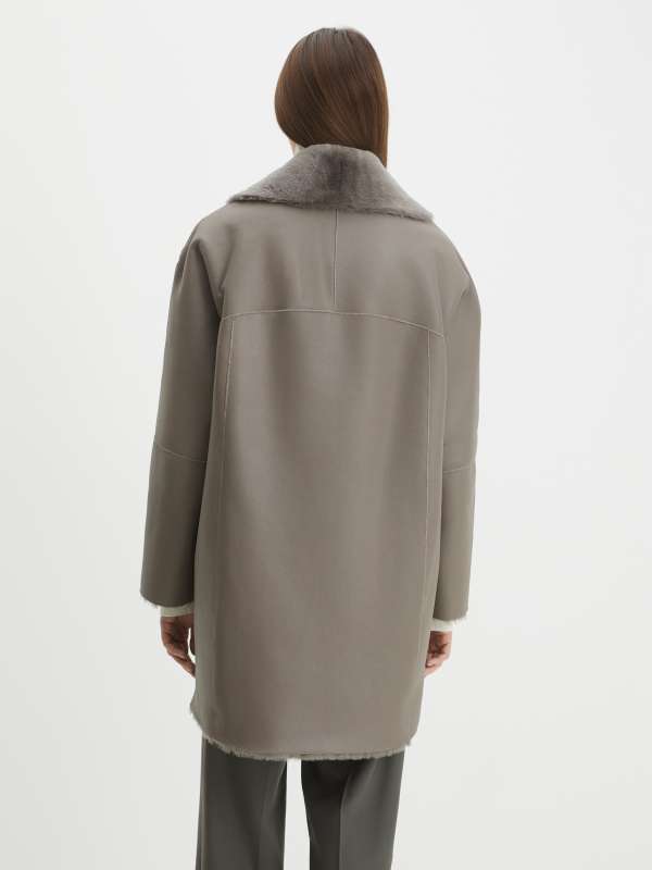 Женская дубленка ROZALI_DF/4348535, коричнево-серый MAISON DAVID купить по оптовым и розничным ценам