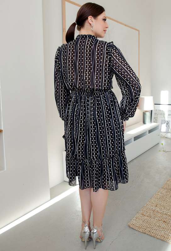 Платье ASV 2203 черный горох ASV купить по оптовым и розничным ценам