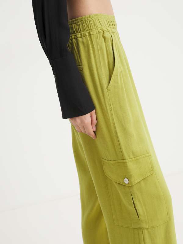 Женские брюки карго BLN929/4224009, желто-зеленый MAISON DAVID купить по оптовым и розничным ценам
