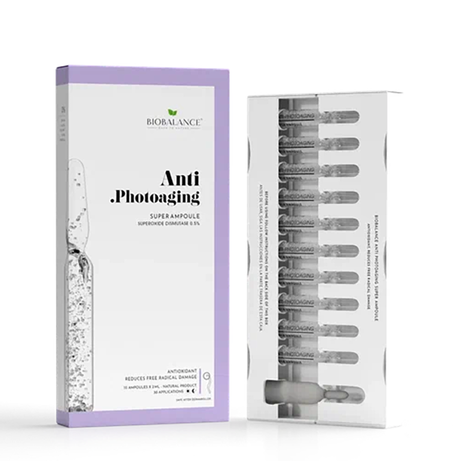 Ампулы для лица с супероксиддисмутазой 0,5% / SUPER AMPOULE ANTI PHOTOAGING SUPEROXIDE DISMUTASE 0,5% 10*2 мл BIOBALANCE купить по оптовым и розничным ценам