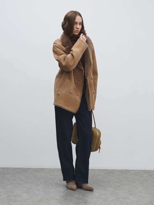 Женская дубленка RENEE_DF/4841033, бежево-коричневый MAISON DAVID купить по оптовым и розничным ценам