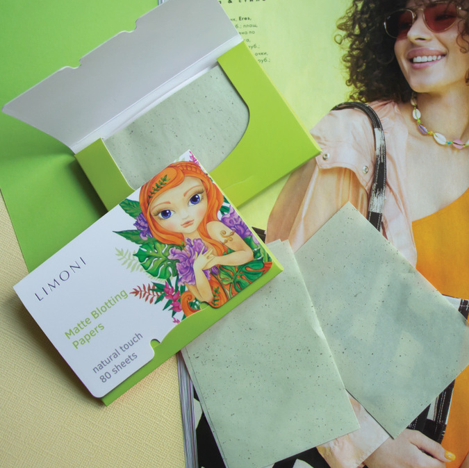 Салфетки для лица матирующие / Matte Blotting Papers green 80 шт LIMONI купить по оптовым и розничным ценам