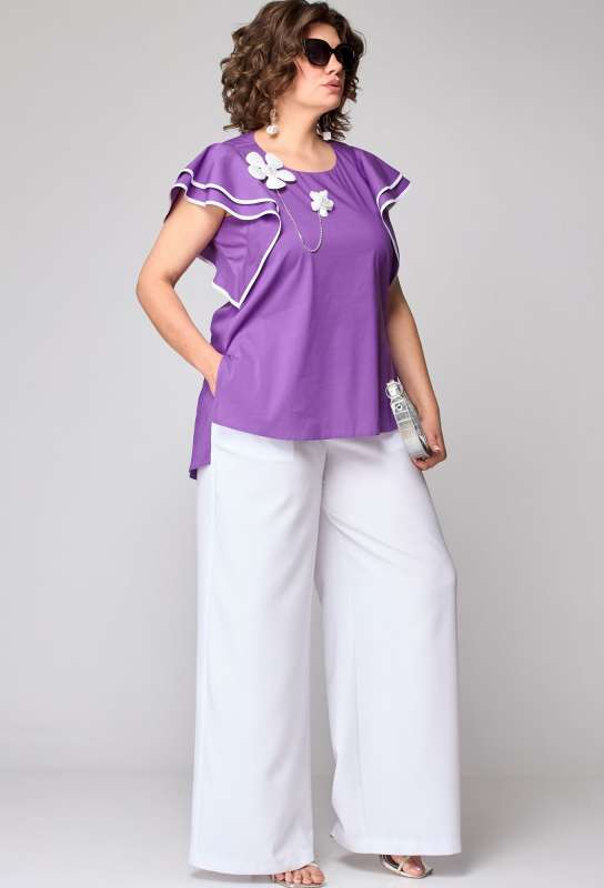 Блуза EVA GRANT 7250-1 сирень EVA GRANT купить по оптовым и розничным ценам