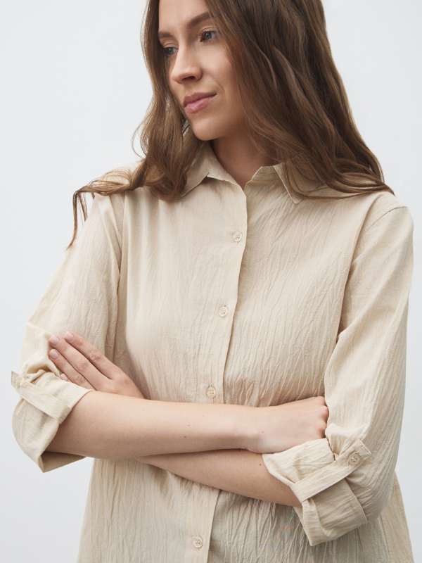 Женская рубашка 2024-574/4501719, серовато-бежевый MAISON DAVID купить по оптовым и розничным ценам