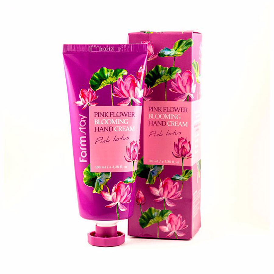 Крем для рук с экстрактом розового лотуса / PINK FLOWER BLOOMING HAND CREAM PINK LOTUS 100 мл FARMSTAY купить по оптовым и розничным ценам