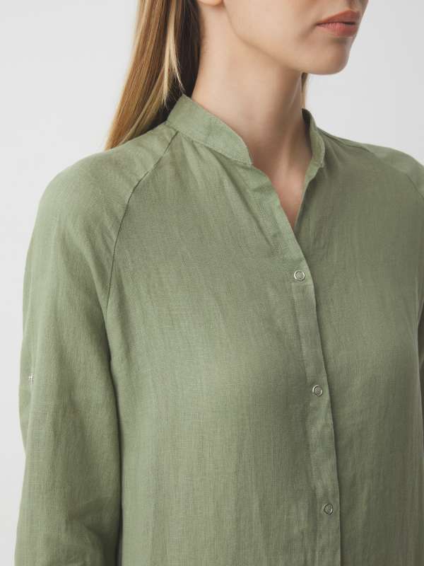 Женское платье-рубашка MLY2117/3611553, серовато-зеленый MAISON DAVID купить по оптовым и розничным ценам