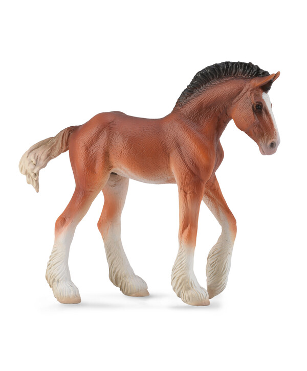 Фигурка лошади Жеребёнок Клейдесдальский лошади гнедой, M 88625b