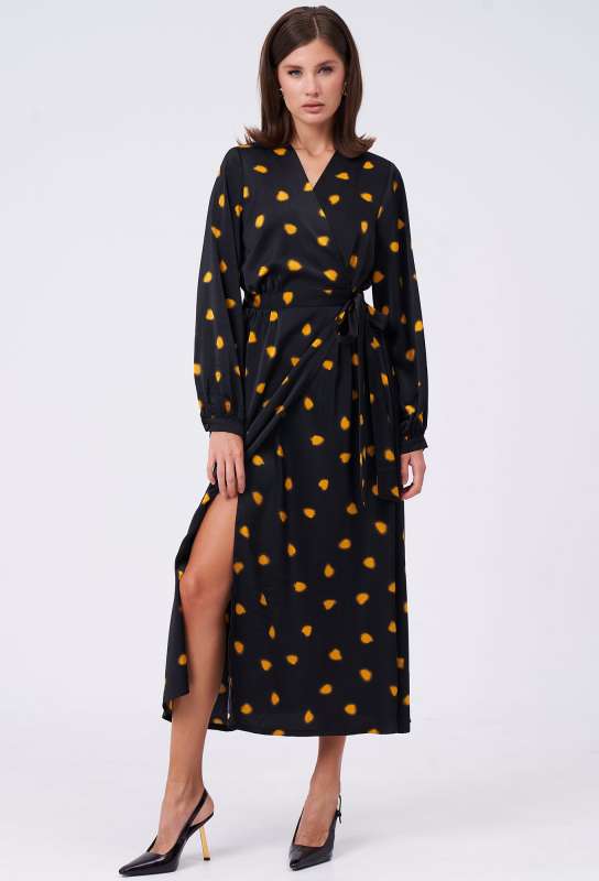Платье KaVari 1101 чёрный принт KaVari купить по оптовым и розничным ценам