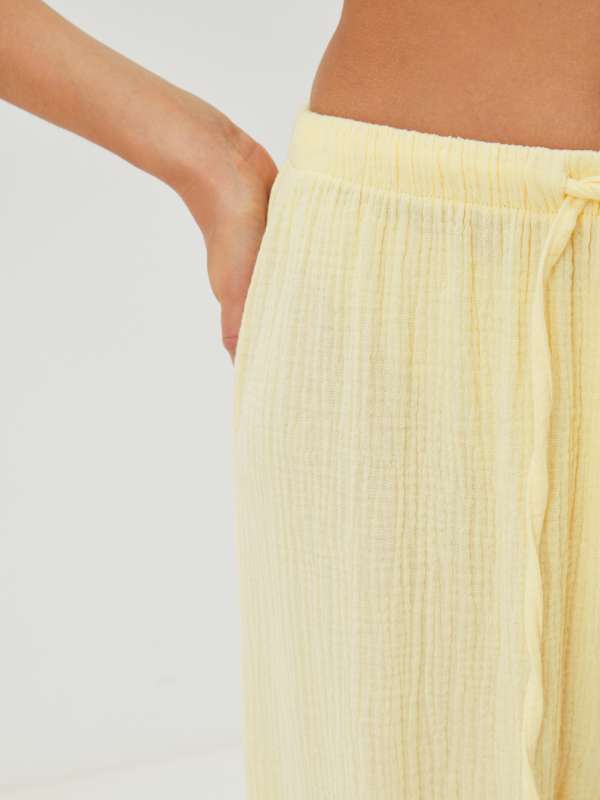 Женские широкие брюки из муслина BLN920/4235439, сливочный MAISON DAVID купить по оптовым и розничным ценам