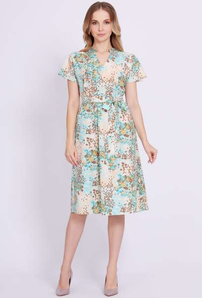 Платье Solei 4589 голубой цветы Solei купить по оптовым и розничным ценам