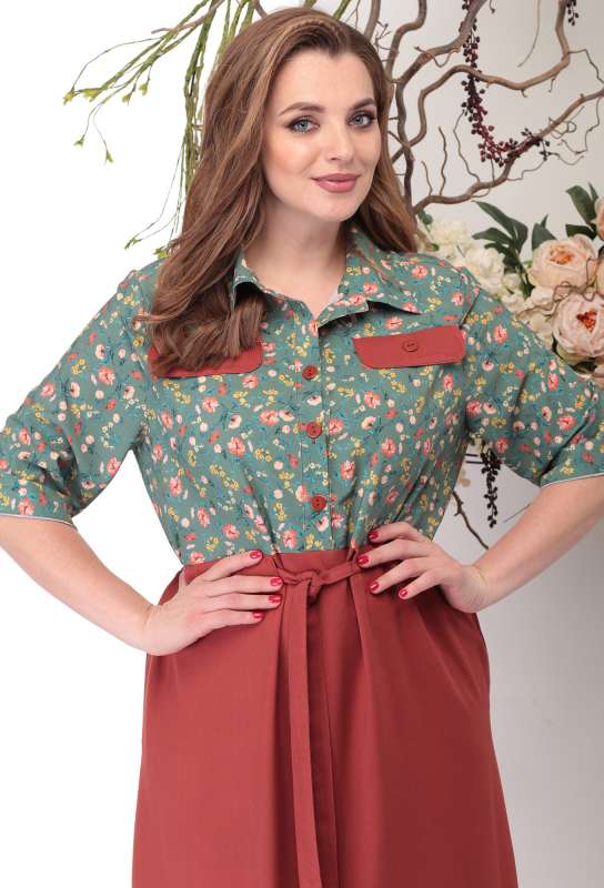 Платье Michel Chic 2011 терракот-зеленый Michel Chic купить по оптовым и розничным ценам
