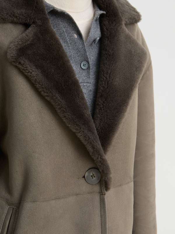 Женская дубленка RV-W3/3871950, зелено-серый MAISON DAVID купить по оптовым и розничным ценам