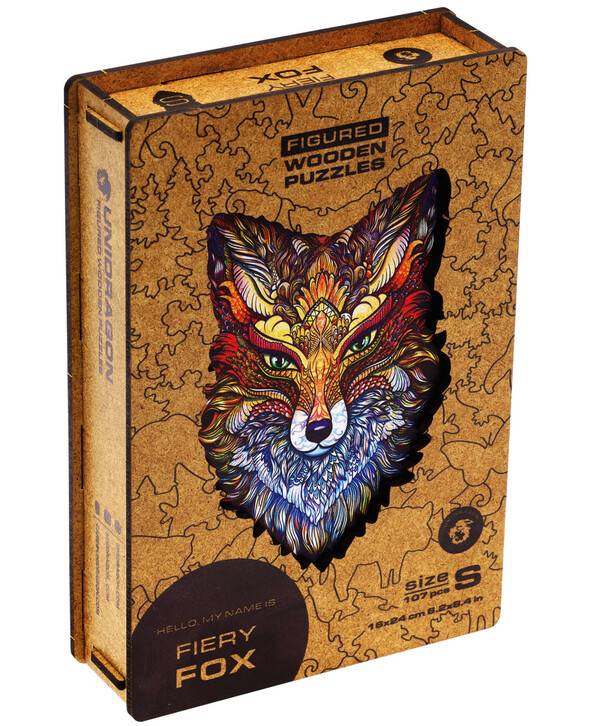 Фигурный пазл / Огненная Лиса / размер Small / Дерево / Unidragon 0Б-00003960