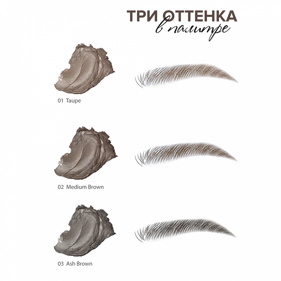 Помадка для бровей, 02 / Eyebrow Pomade Medium Brown 1,6 гр LIMONI купить по оптовым и розничным ценам