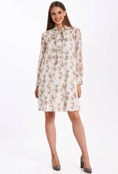 Платье KaVari 1059 молочный цветы KaVari купить по оптовым и розничным ценам
