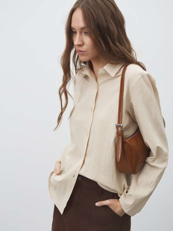 Женская рубашка 2024-574/4501719, серовато-бежевый MAISON DAVID купить по оптовым и розничным ценам