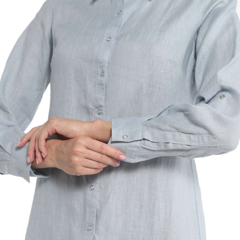 Женское платье-рубашка MLY2113/3611638, светло-голубой MAISON DAVID купить по оптовым и розничным ценам