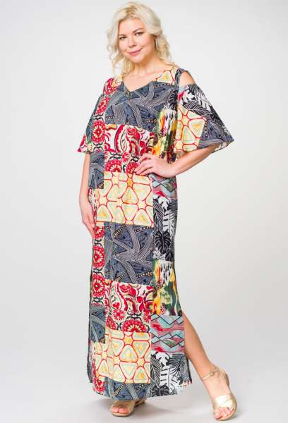 Платье ASV 2083 красно-желтый ASV купить по оптовым и розничным ценам