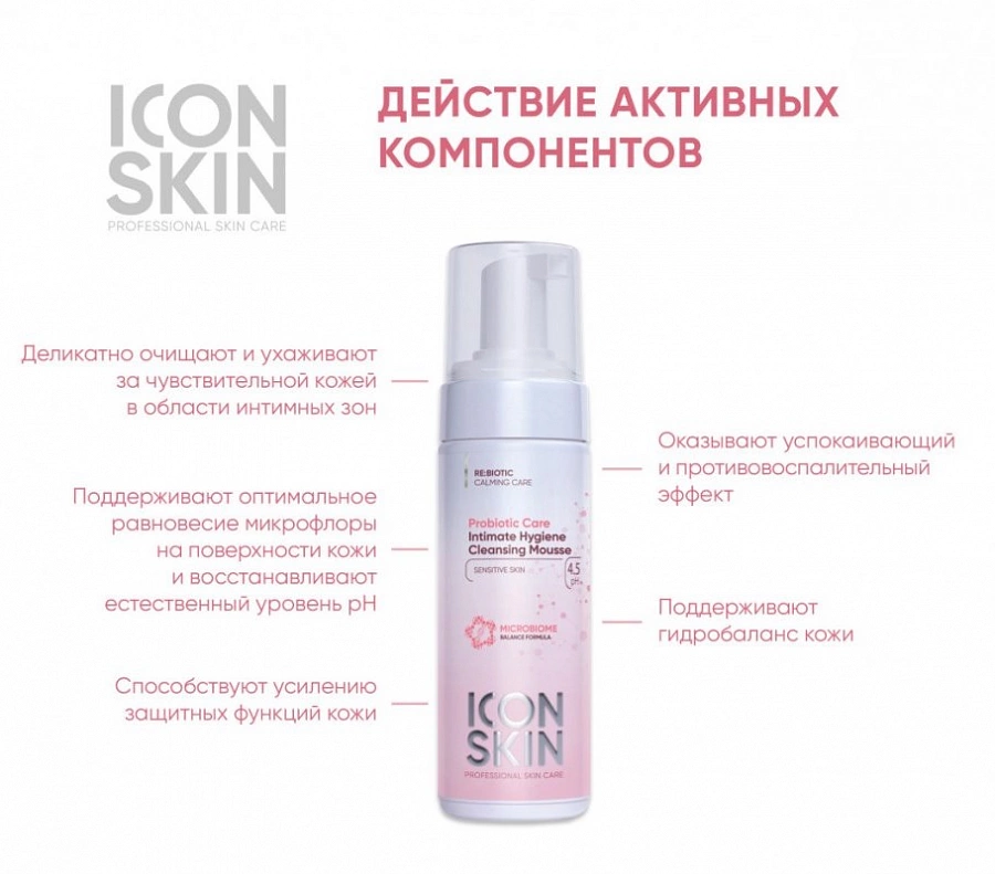 Мусс для интимной гигиены / Re: Biom Probiotic Care 175 мл ICON SKIN купить по оптовым и розничным ценам