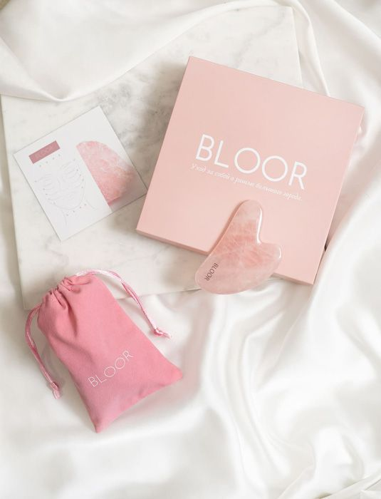 Скребок гуаша для массажа лица из натурального розового кварца, сердце BLOOR купить по оптовым и розничным ценам