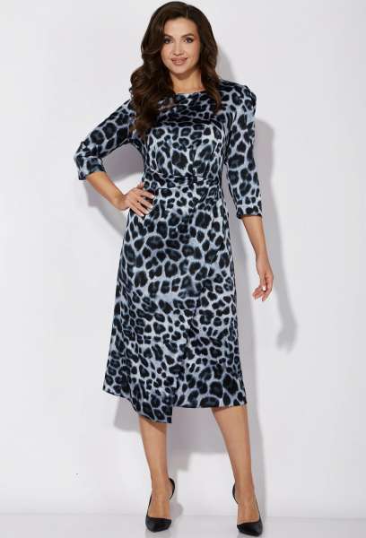 Платье Viola Style 01066 голубой леопард Viola Style купить по оптовым и розничным ценам