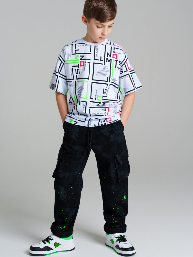 Брюки текстильные джинсовые для мальчиков 12411377