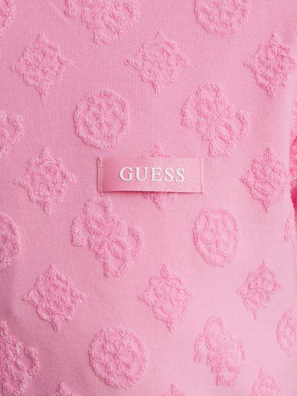 Женская толстовка PEONY JACQUARD HOODED FULL ZIP V5GQ00KCT02/4727419, розовый Guess купить по оптовым и розничным ценам