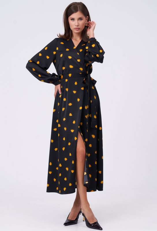 Платье KaVari 1101 чёрный принт KaVari купить по оптовым и розничным ценам