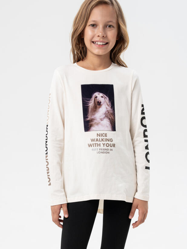 Джемпер трикотажный для девочек (футболка с длинными рукавами) 32521461 PlayToday купить по оптовым и розничным ценам