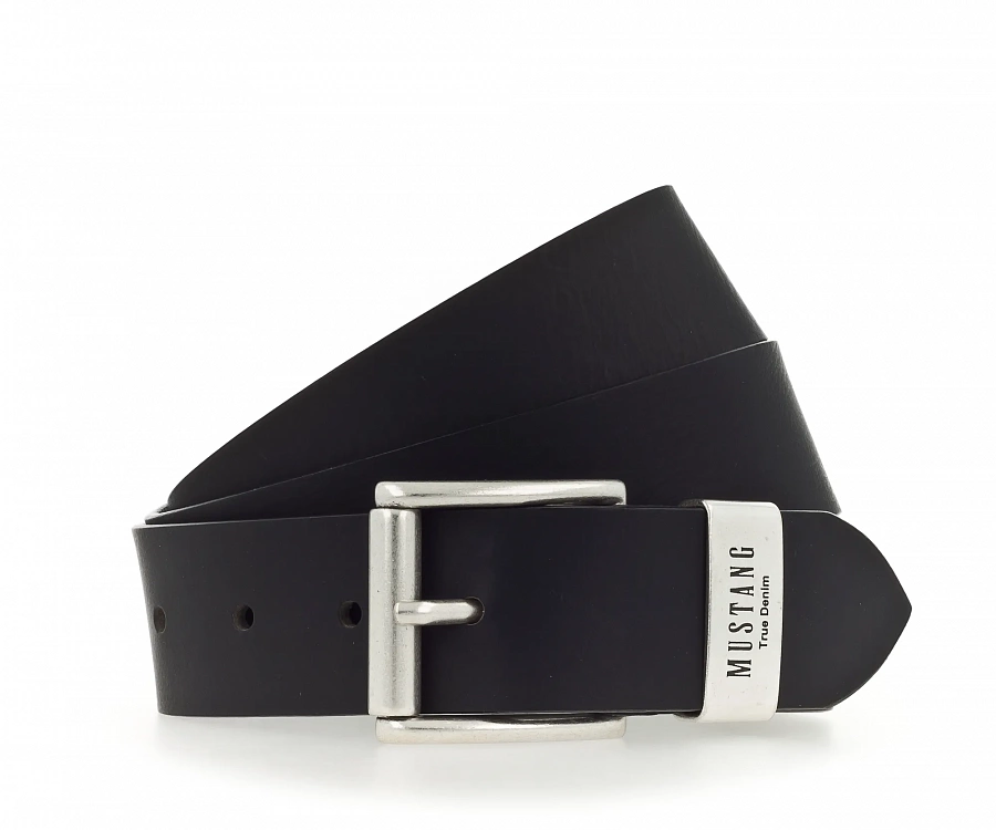 Ремень Leather belt in 40 mm with metal loop and buckle in polished silver MG2104R04-0790 Mustang купить по оптовым и розничным ценам