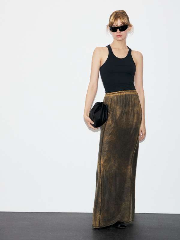 Юбка макси S52MI0019/4854329, хаки MM6 MAISON MARGIELA купить по оптовым и розничным ценам