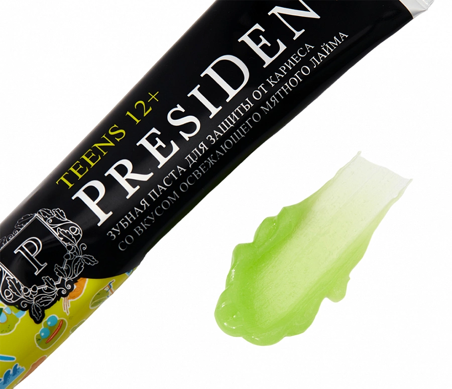 Паста зубная детская 12+ Juicy lime (50 RDA) / President 70 г PRESIDENT купить по оптовым и розничным ценам