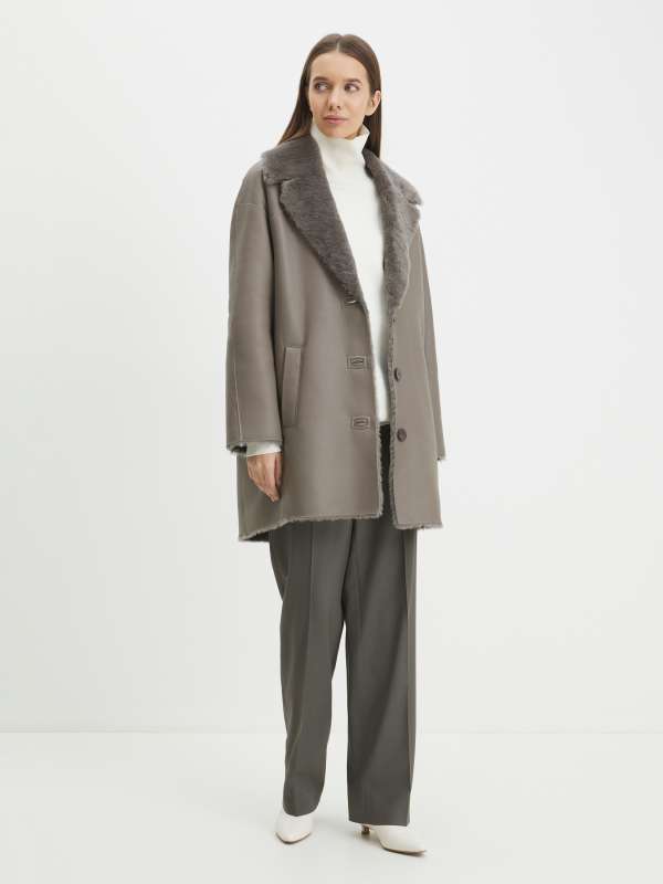 Женская дубленка ROZALI_DF/4348535, коричнево-серый MAISON DAVID купить по оптовым и розничным ценам