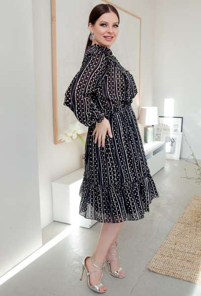 Платье ASV 2203 черный горох ASV купить по оптовым и розничным ценам