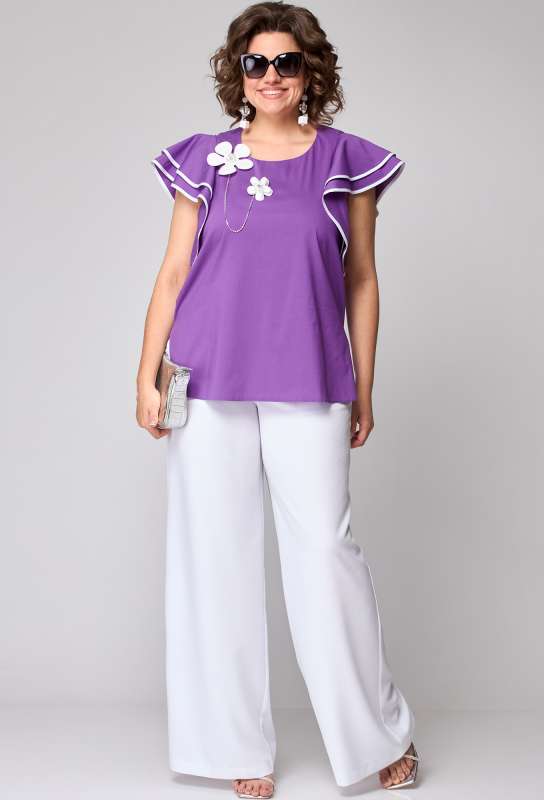 Блуза EVA GRANT 7250-1 сирень EVA GRANT купить по оптовым и розничным ценам