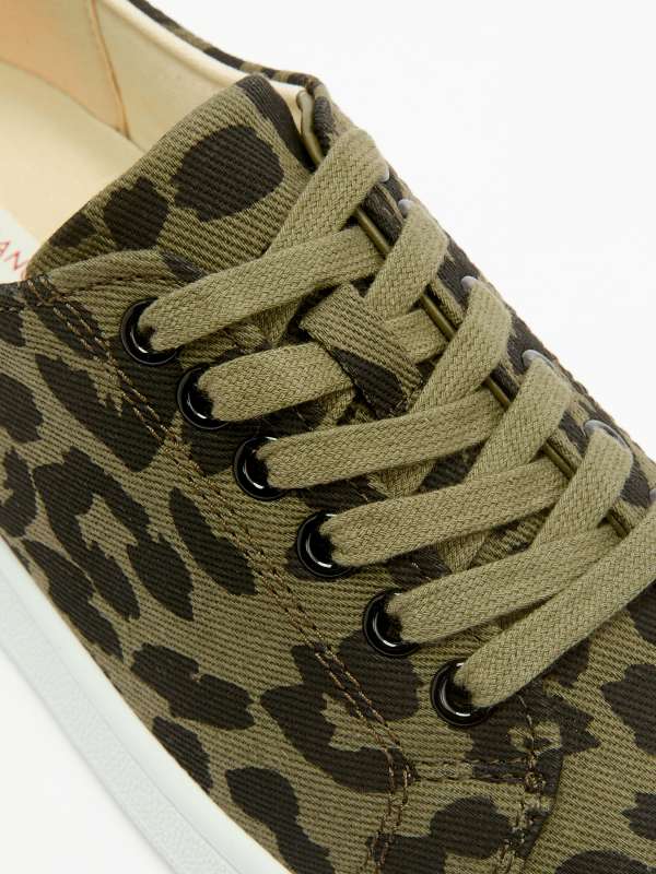 Женские кеды из денима YS-38091A-10/4020341, леопардовый принт TENDANCE купить по оптовым и розничным ценам