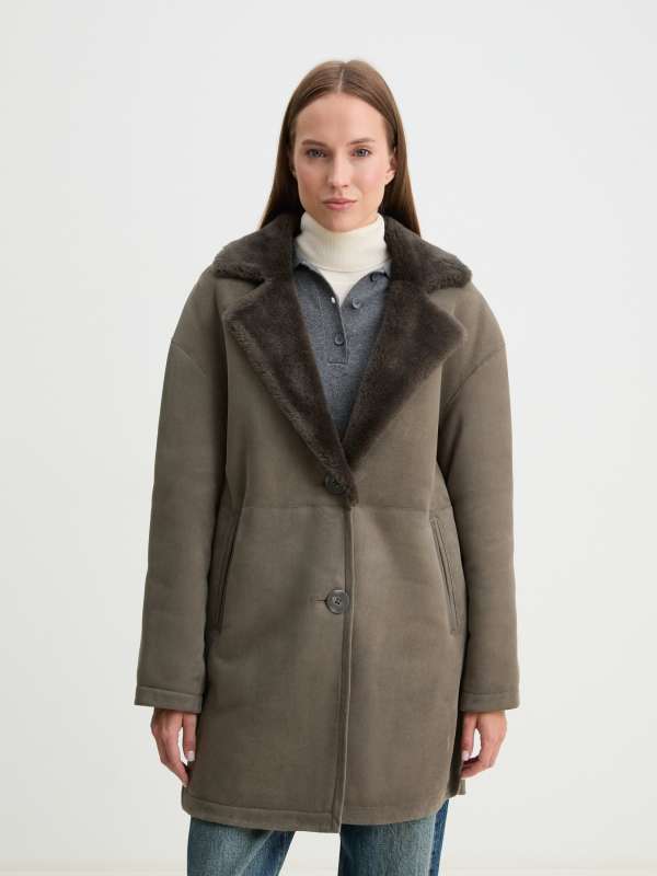 Женская дубленка RV-W3/3871950, зелено-серый MAISON DAVID купить по оптовым и розничным ценам