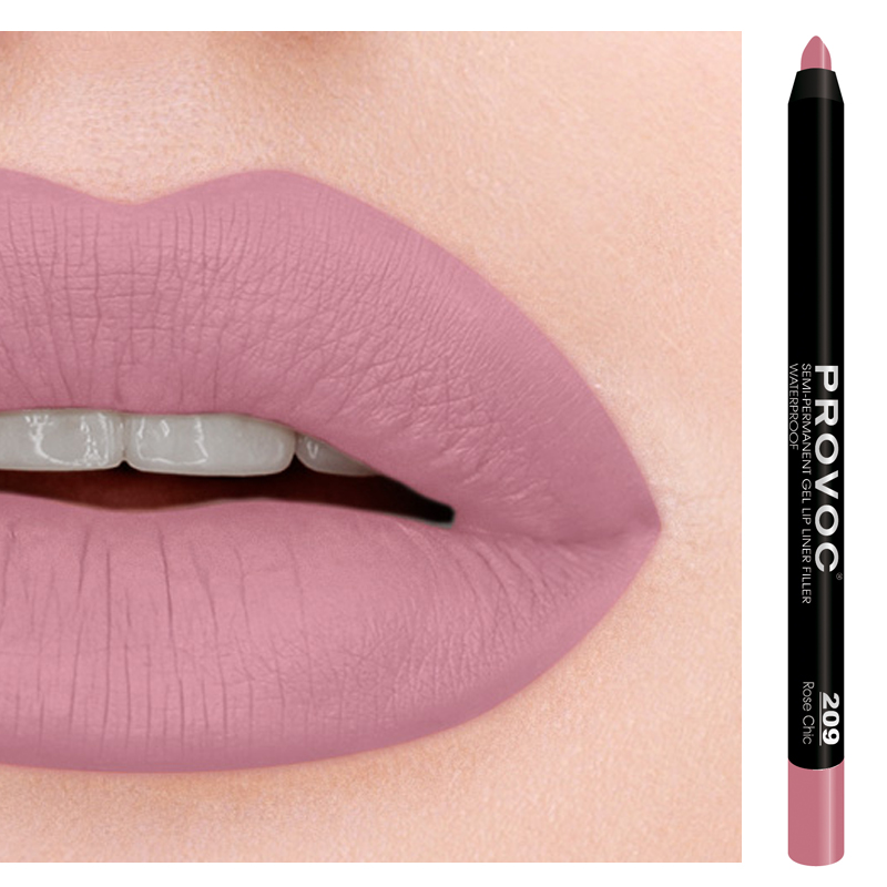 Подводка гелевая в карандаше для губ, 209 натурально-розовый темный / Gel Lip Liner Rose Chic 7 г PROVOC купить по оптовым и розничным ценам