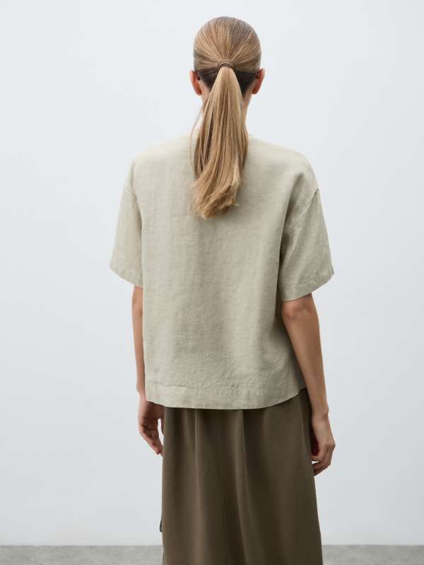 Женская футболка KF042/4603545, зеленовато-бежевый MAISON DAVID купить по оптовым и розничным ценам